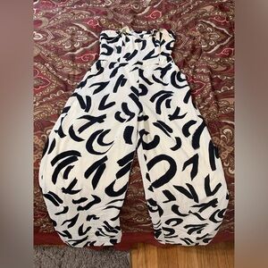 Thirty/Thirty LA Black & Off-White Pants Romper (M)